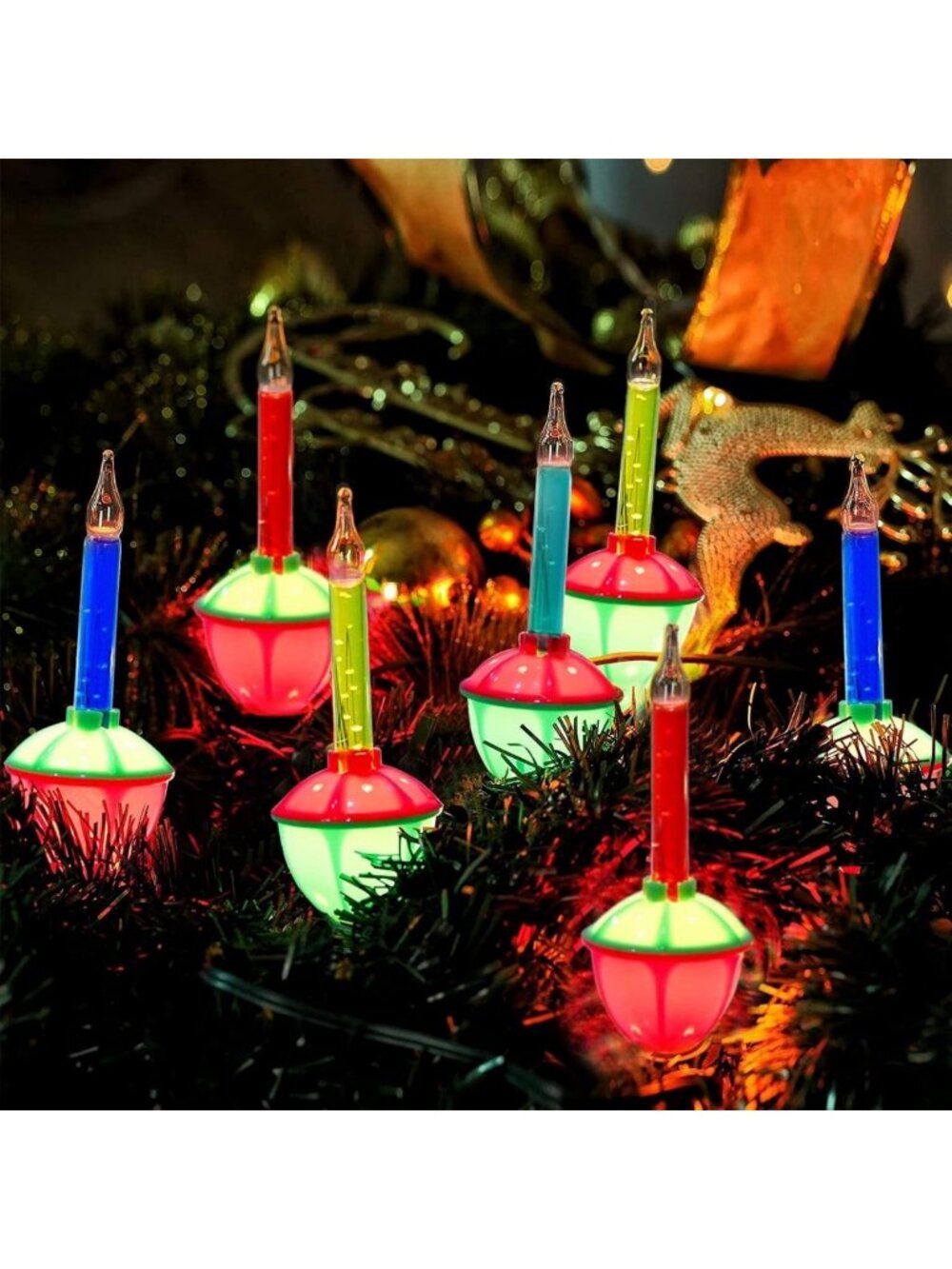 Vintage Multicolor Bubble Lights 11ft String Lights - 2 Pack for Holiday Decor